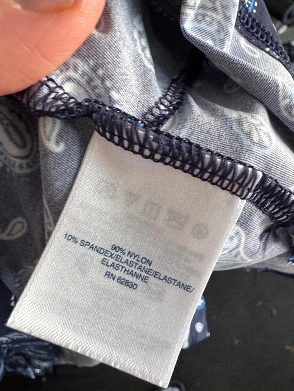 Lands' End Navy Blue Paisley Swim SPF coverup size Medium